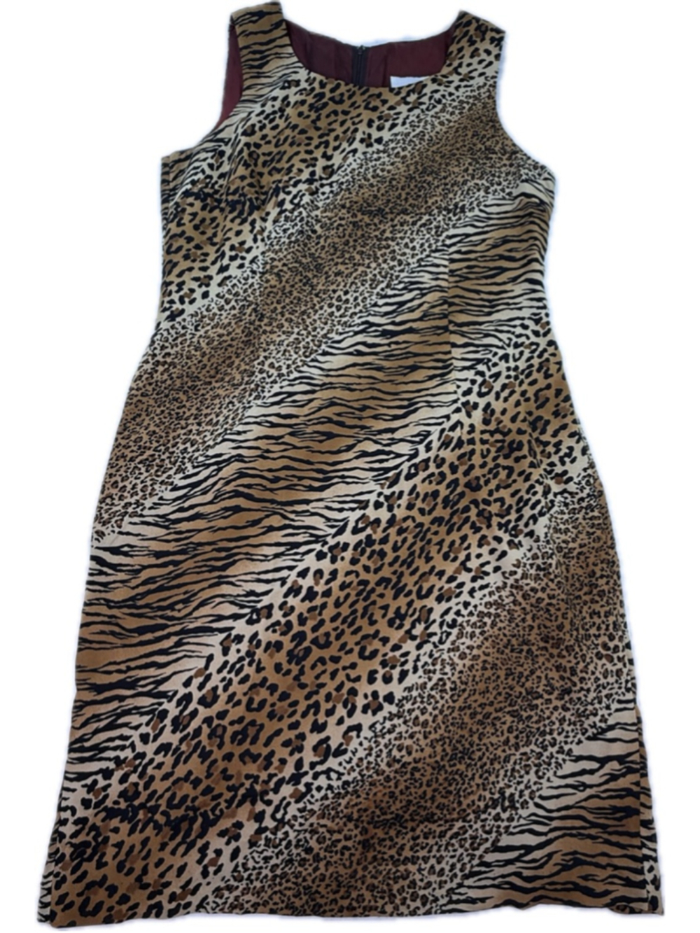 Fattaneh Babari Animal Print Sleeveless Dress Women's Size 8 Made in USA
